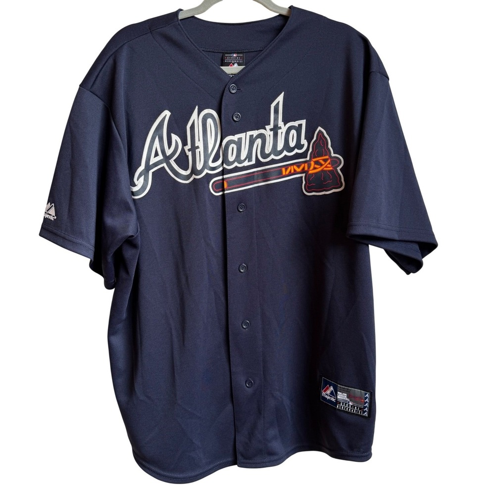 Atlanta‎ Braves Freddie Freeman Jersey #5 Men's XL Majestic Navy Blue MLB